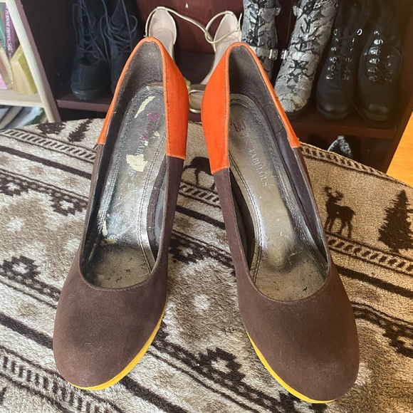 Color lock Platform Heel Womens Size 11 - Picture 2 of 6